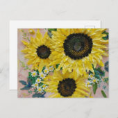 Cheery Zonnebloem Briefkaart (Voorkant / Achterkant)