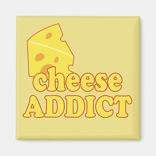 Cheese Addict - Fun typografie Magneet (Voorkant)