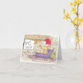 Cheese and Mouse Kerstmis Kaart (Gele Bloem)