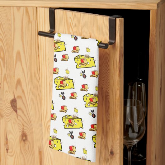 Cheese Chat Souris Souris Cuisine Serviette main (Pliage en tiers)