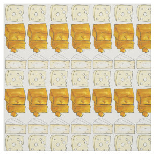Cheese Cheddar Swiss Brie Cheeses Food Print Stof