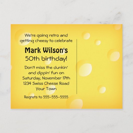 Cheese Fondue Briefkaart Invitation (Achterkant)