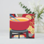 Cheese Fondue Feestdagenkaart (Staand voorkant)