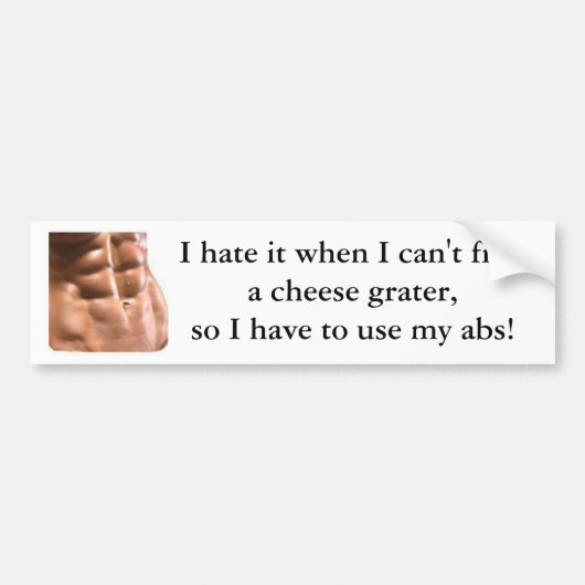 Cheese Grater Abs Bumpersticker -  (Voorkant)