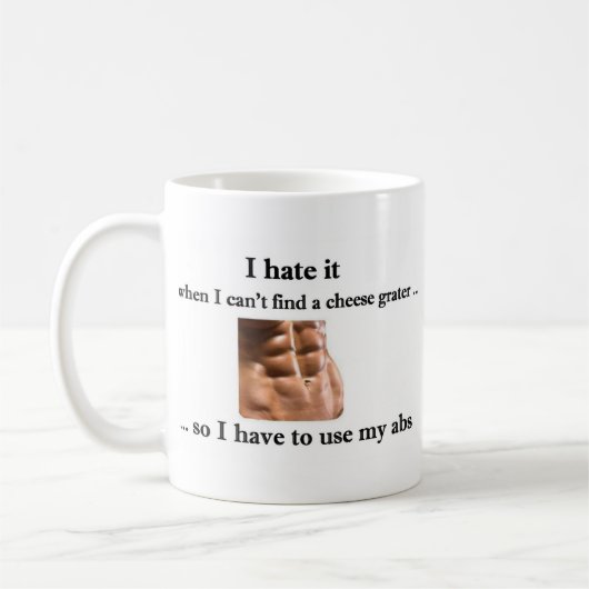 Cheese Grater Abs - Fun Mug (Gauche)
