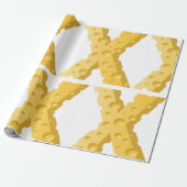 Cheese Letter X Typography Cadeaupapier (Uitgerold)