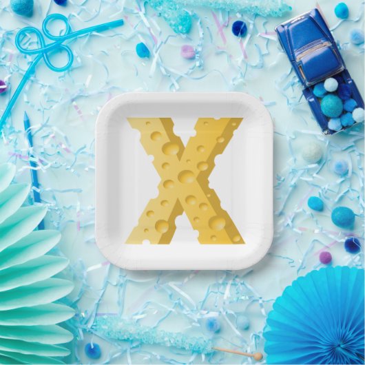 Cheese Letter X Typography Papieren Bordje (Feest)
