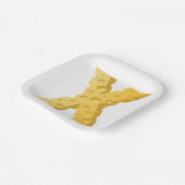 Cheese Letter X Typography Papieren Bordje (Gebogen)