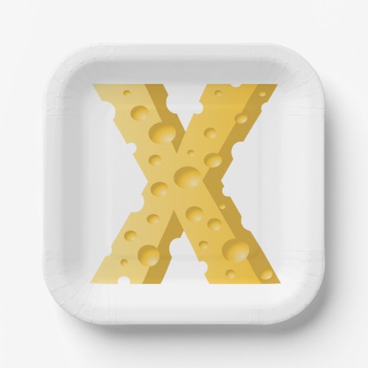 Cheese Letter X Typography Papieren Bordje (Voorkant)