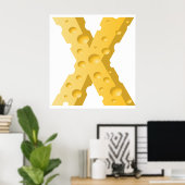 Cheese Letter X Typography Poster (Thuiskantoor)