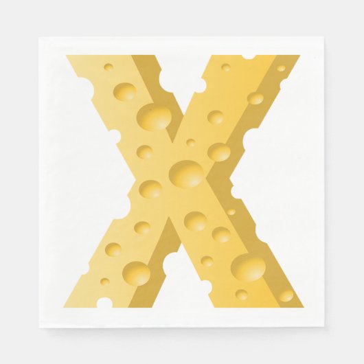Cheese Letter X Typography Servet (Voorkant)