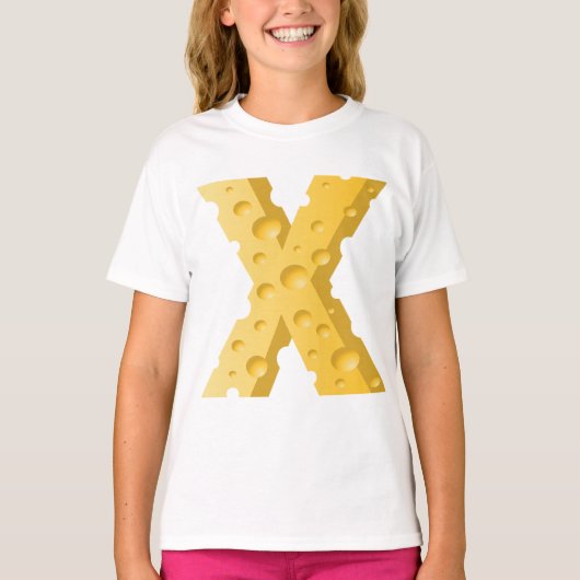 Cheese Letter X Typography T-shirt (Voorkant)