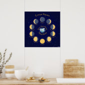 Cheese Moon Whimsical Lunar Phases Chart Poster (Keuken)