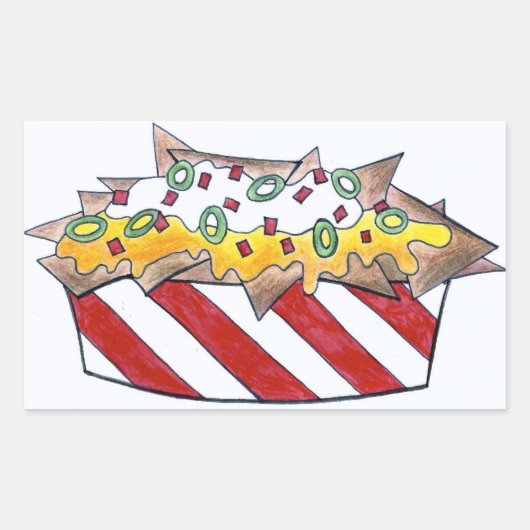 Cheese Nachos Nacho Snack Chips Junk Food Stickers (Voorkant)
