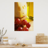 Cheese, Olive Oil & Grapes Poster Prints (Cuisine)