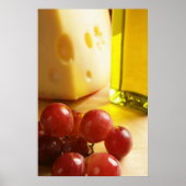 Cheese, Olive Oil & Grapes Poster Prints (Devant)