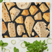 Cheese Pieces With Natural Holes Cute Pattern Theedoek (Gevouwen)