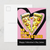 Cheese Pizza Be My Valentines Day Postcard Briefkaart (Voorkant / Achterkant)