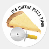 Cheese Pizza Day Ronde Sticker (Voorkant)