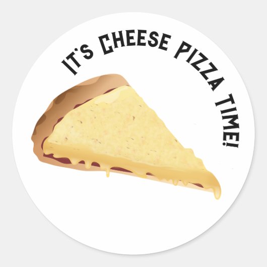 Cheese Pizza Ronde Sticker (Voorkant)