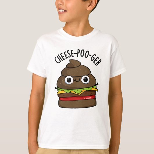 Cheese-poo-ger Funny Poop Pun T-shirt (Voorkant)