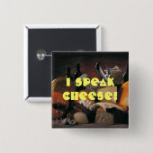 Cheese Speak Vierkante Button 5,1 Cm (Voorkant /achterkant)