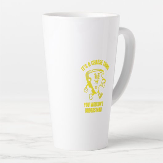 Cheese thing funny cheese pun jokes latte mok (Rechterhoek)