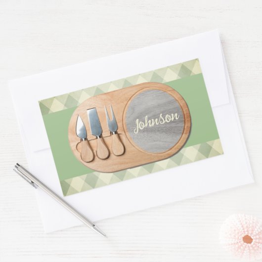 Cheeseboard Aangepaste Charcuterie Gepersonaliseer Rechthoekige Sticker (Envelop)
