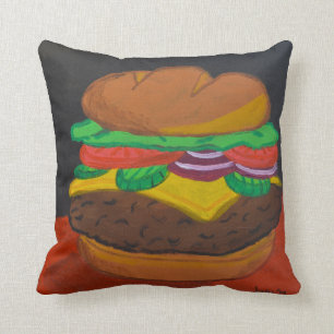 Cheeseburger 16 x coussin 16 carré