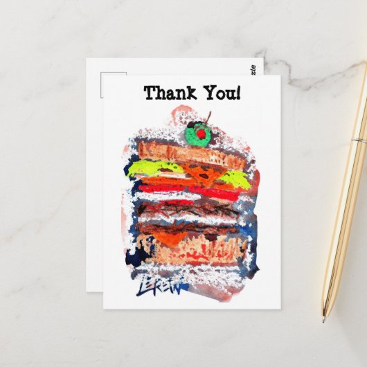 Cheeseburger #170229 carte postale (Devant/Arrière en situation)