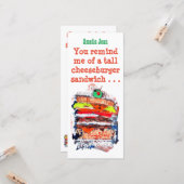 Cheeseburger #170229 Drôle carte d'anniversaire av (Devant/Arrière en situation)