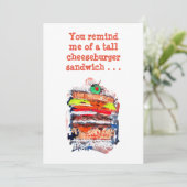 Cheeseburger #170229 Funny Birthday Card met vers Kaart (Staand voorkant)