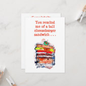 Cheeseburger #170229 Funny Birthday Card met vers Kaart (Voorkant / Achterkant in situ)