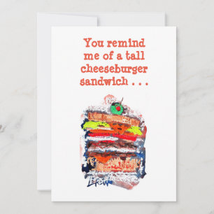 Cheeseburger #170229 Funny Birthday Card met vers Kaart