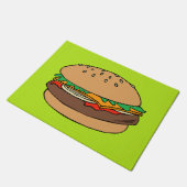 Cheeseburger aangepast hormoon deurmat (Schuin)