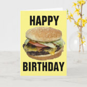 CHEESEBURGER ANNIVERSAIRE CARTES DE SALUT (Fleur jaune)