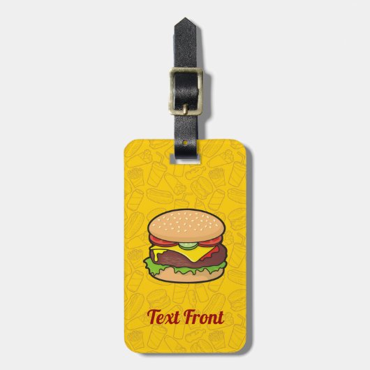 Cheeseburger Bagagelabel (Voorkant verticaal)