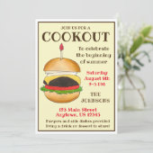 Cheeseburger BBQ Barbecue Cookout Kaart (Staand voorkant)