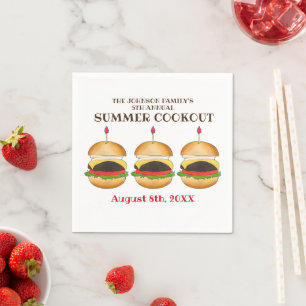 Cheeseburger BBQ Barbecue Cookout Servet