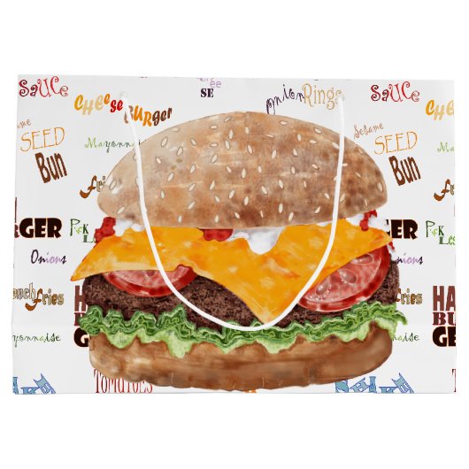 Cheeseburger BBQ Grill Fastfood Groot Cadeauzakje (Achterkant)