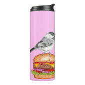 Cheeseburger Bird Black Capped Chickadee Pink Thermosbeker (Gedraaid links)