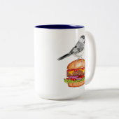 Cheeseburger Bird Chickadee Mug (Devant droit)