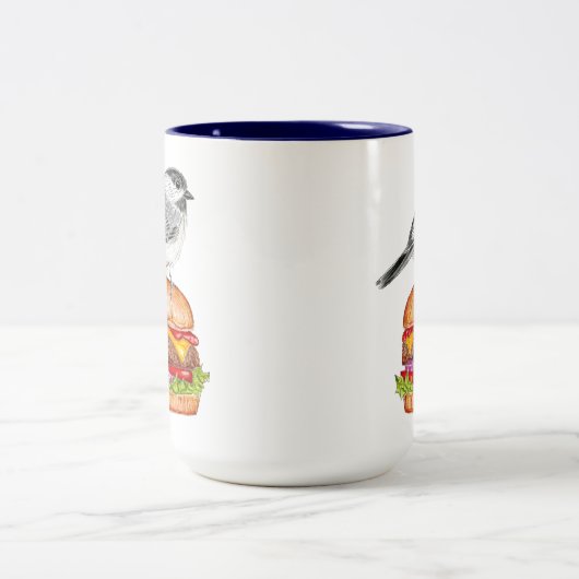 Cheeseburger Bird Chickadee Mug (Centre)