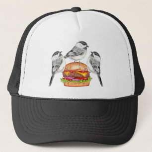 Cheeseburger Bird Trio Tahoe Mountain Chickadees Trucker Pet