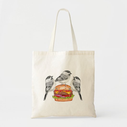 Cheeseburger Birds Mountain Chickadee Tote Bag (Voorkant)