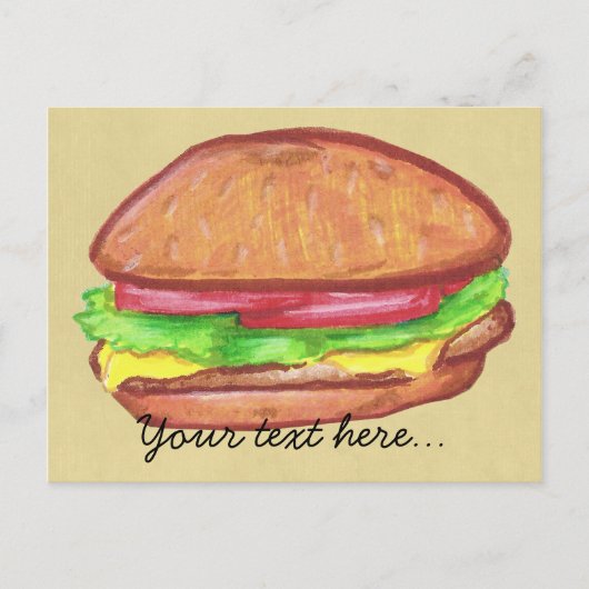 Cheeseburger Briefkaart (Voorkant)