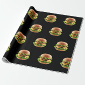 Cheeseburger Burger Fastfood Hamburger Cadeaupapier (Uitgerold)