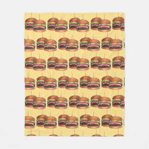Cheeseburger Burger Hamburger Sliders Bar Food Fleece Deken