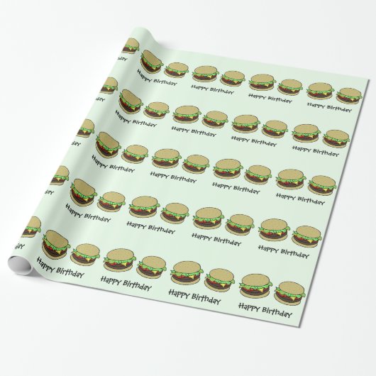 Cheeseburger Cadeaupapier (Uitgerold)