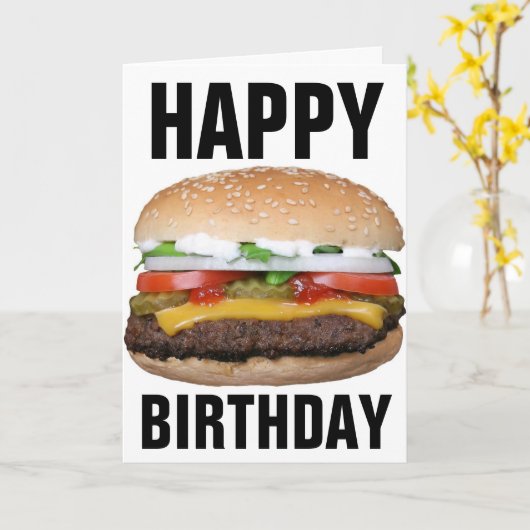 CHEESEBURGER CARTE D'ANNIVERSAIRE (Fleur jaune)